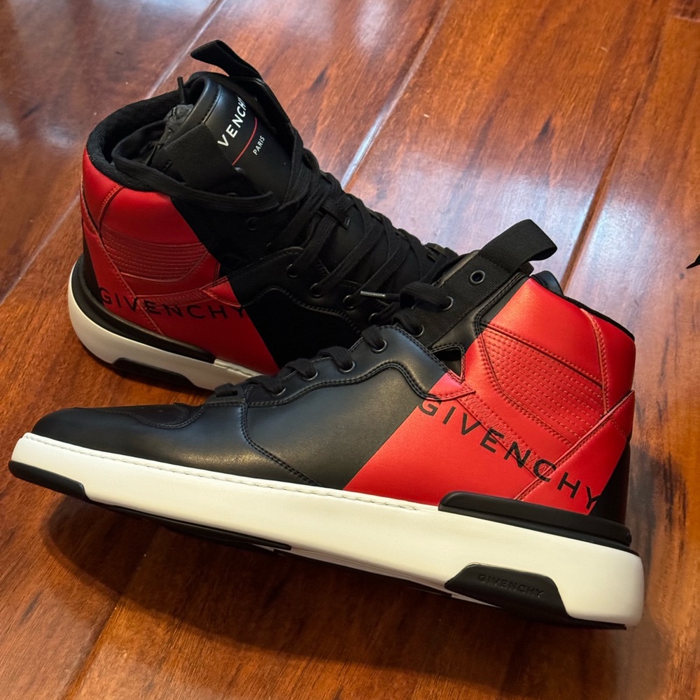 Men’s Givenchy Black/Red Wing Hi-Top Sneakers